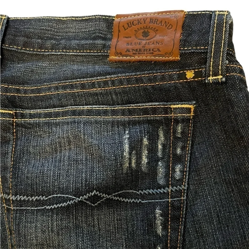 NWOT Lucky Brand cutoff 6” inseam 100% cotton dark wash denim jeans shorts
